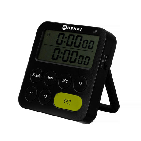 Timer digital dublu, HENDI, Negru, 82x20x(H)86mm