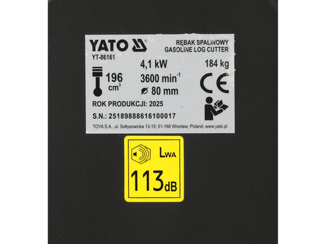 Tocator crengi pe benzina YATO YT-86161, diametru de taiere 80 mm, capacitate 196 cm³ - imagine 14
