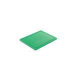 Tocator verde, 26.5x32.5x(H)1.2 cm - GN1/2, cu sant de scurgere, polietilena HDPE 500, respecta normele de igiena HACCP, Hendi
