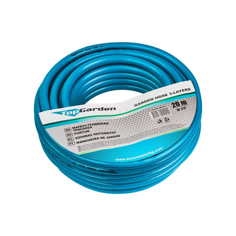 TOP GARDEN Furtun de gradina 3 straturi 1/2" 20m TG Extrem de flexibil în toate condițiile meteorologice de la - 10 ° C la + 50 ° C Pentru a - și spori durabilitatea, furtunul Top Garden - scule electrice si unelte profesionale - BricoMart