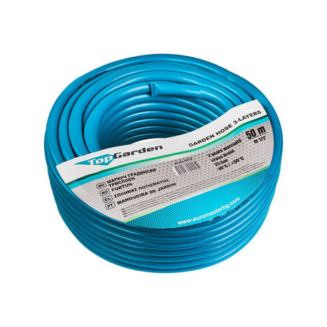 TOP GARDEN Furtun de gradina 3 straturi 1/2" 50m TG Extrem de flexibil în toate condițiile meteorologice de la - 10 ° C la + 50 ° C Pentru a - și spori durabilitatea, furtunul Top Garden - scule electrice si unelte profesionale - BricoMart