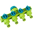 TOP GARDEN Mufa conector furtun 4 cai cu stop 1/2 - 3/4 TG Se pot folosi 4 furtunuri diferite Top Garden - scule electrice si unelte profesionale - BricoMart