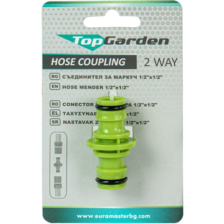 TOP GARDEN Niplu furtun 2 sensuri 1/2"-1/2" TG Material: ABS Top Garden - scule electrice si unelte profesionale - BricoMart