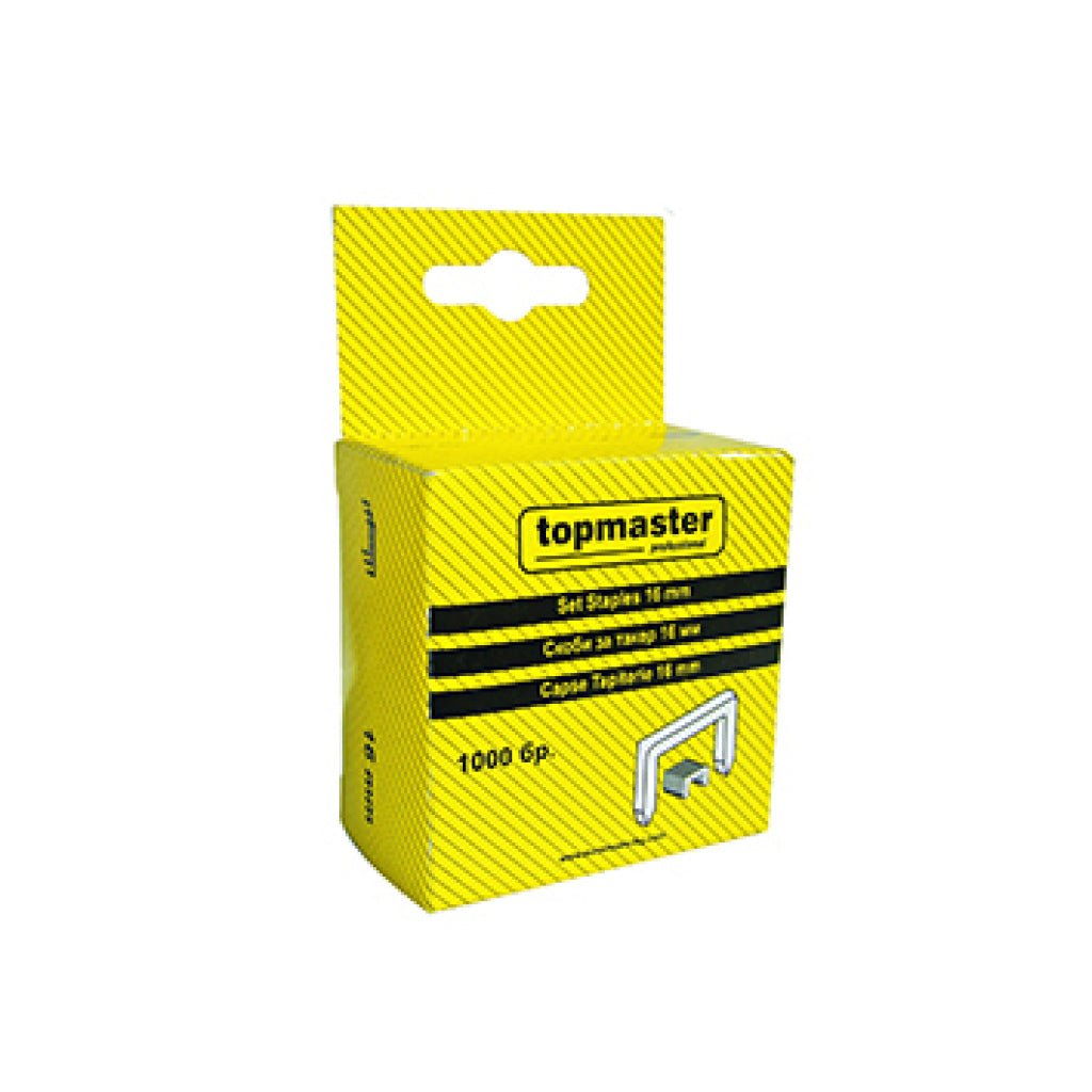 TOP MASTER PRO Capse tapiterie 6mm / set 1000pcs TMP Material: otel calit Top Master Pro - scule electrice si unelte profesionale - BricoMart