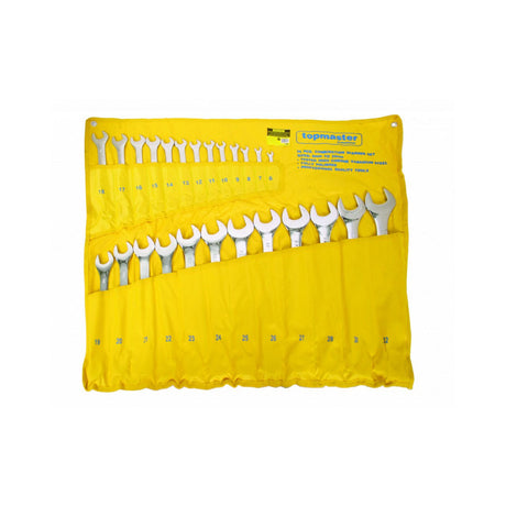TOP MASTER PRO Chei combinate set 25pcs 6 - 32mm CR - V TMP Capatul cheii este inclinat cu 15 ° pentru lucru facil in spatii inaccesibile Material: otel crom - vanadiu de inalta cali Top Master Pro - scule electrice si unelte profesionale - BricoMart