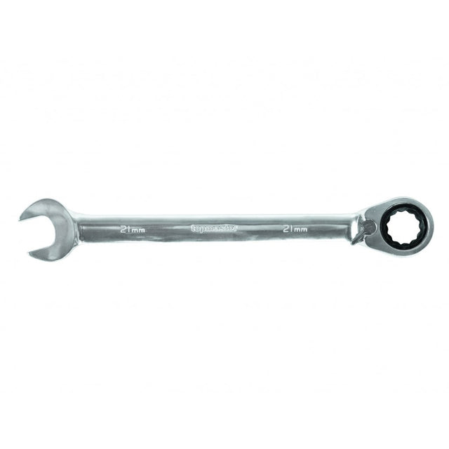 TOP MASTER PRO Cheie combinata cu clichet reversibil 22mm REVERS CR - V TMP Capatul cheii este inclinat cu 15 ° pentru lucru facil in spatii inaccesibile Material: otel crom - vanadiu de inalta cali Top Master Pro - scule electrice si unelte profesionale - BricoMart