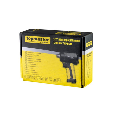 TOP MASTER PRO Cheie de impact pneumatica MINI 1/2" 1200Nm TMP66M Maner anti - alunecare Carcasa ranforsata Mecanism cu doua ciocane (twin hammer) Top Master Pro - scule electrice si unelte profesionale - BricoMart