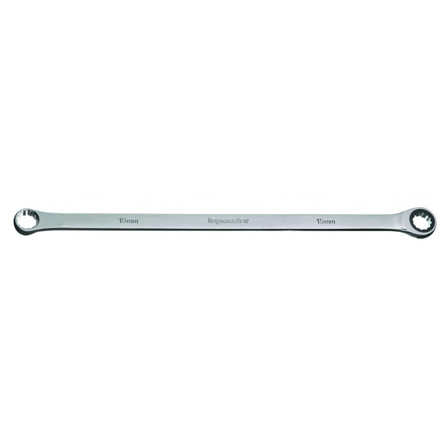 TOP MASTER PRO Cheie inelara cu clichet 10mm CR - V TMP Material: otel crom - vanadiu de inalta calitate Brat lung Top Master Pro - scule electrice si unelte profesionale - BricoMart