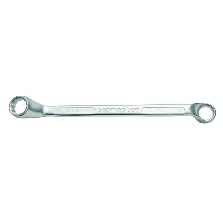 TOP MASTER PRO Cheie inelara cu cot 18х19mm CR - V TMP DIN 838 Material: otel crom - vanadiu de inalta calitate Capetele cheii sunt indoite sub 70 ° pentru acces total in spatii dificil Top Master Pro - scule electrice si unelte profesionale - BricoMart