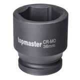 TOP MASTER PRO Cheie tubulara de impact 6PT 3/4" 30mm TMP Material: otel calit crom - molibden de inalta calitate Potrivit pentru chei de impact pneumatice Calita, acoperire oxid n Top Master Pro - scule electrice si unelte profesionale - BricoMart
