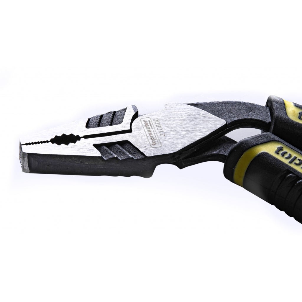 TOP MASTER PRO Cleste combinat cu cap indoit 190mmTMP Pârghie mare - cu 35% mai puțin efort decât modelul standard Material:otel Cr-Ni Specially shaped jaws Top Master Pro - scule electrice si unelte profesionale - BricoMart
