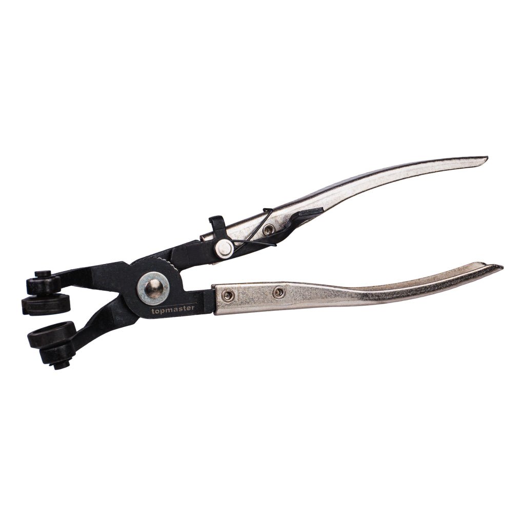 TOP MASTER PRO Cleste indoit pentru coliere furtun TMP Material: otel industrial Top Master Pro - scule electrice si unelte profesionale - BricoMart