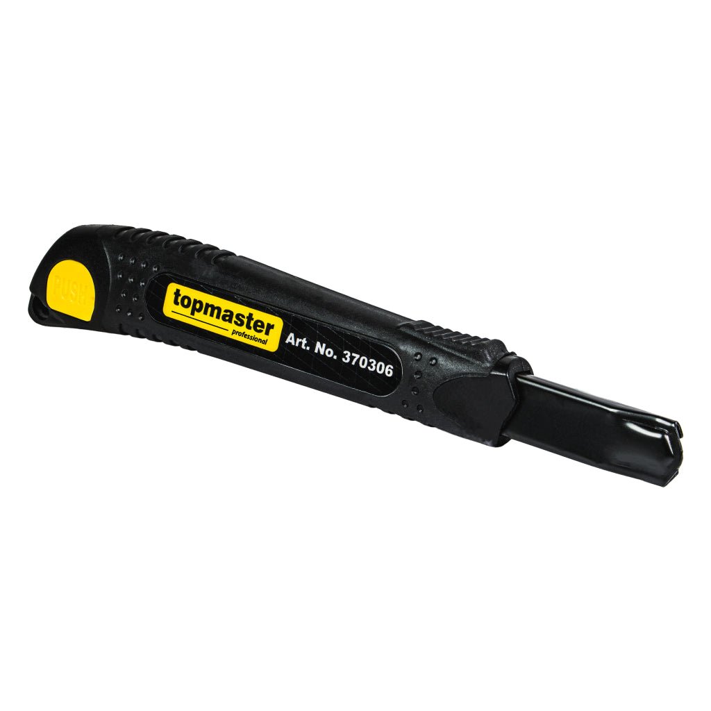 TOP MASTER PRO Cutter multifunctional SK2 9 mm TMP Lama din otel SK2 cu grosime cu 40% mai mica decat la cutterele standard Tehnologie de ascutire laser (HRC > 65) care of Top Master Pro - scule electrice si unelte profesionale - BricoMart