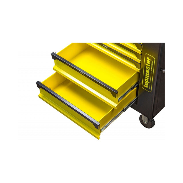 TOP MASTER PRO Dulap pt scule 7 sertare echipat 182 piese TMP Blat din oțel inoxidabil cu compartimente pentru detalii mici Sertare cu mecanism de blocare automată împotriva deschide Top Master Pro - scule electrice si unelte profesionale - BricoMart