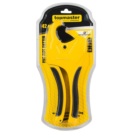 TOP MASTER PRO Foarfeca pentru taiat tevi PPR, PVC, 42 mm Lama cu strat de teflon Carcasa din aluminiu Mâner confortabil cu acoperire TPR Este potrivit pentru tăierea rapidă și p Top Master Pro - scule electrice si unelte profesionale - BricoMart