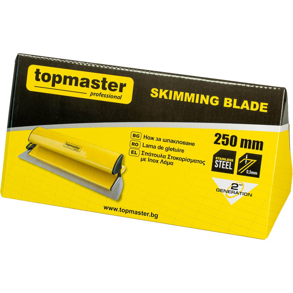 TOP MASTER PRO Lama de gletuire 250 mm TMP Oțel inoxidabil de 0,3 mm Mâner din PVC confortabil și ergonomic Lame înlocuibile Top Master Pro - scule electrice si unelte profesionale - BricoMart