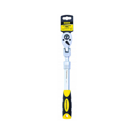 TOP MASTER PRO Maner clichet 1/2" 72 extensibil 150 - 200mm articulat TMP Cap pivotant Maner bi - material pentru o mai buna prindere Material: otel crom - vanadiu de inalta calitate Brat telescopic Top Master Pro - scule electrice si unelte profesionale - BricoMart