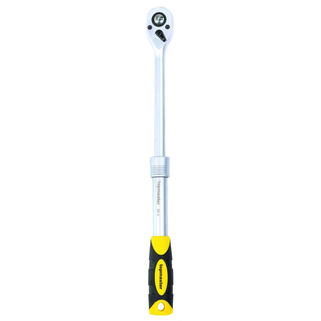 TOP MASTER PRO Maner clichet 3/8" 72 dinti extensibil 215 - 315mm TMP Maner bi - material pentru o mai buna prindere Material: otel crom - vanadiu de inalta calitate Brat telescopic Top Master Pro - scule electrice si unelte profesionale - BricoMart