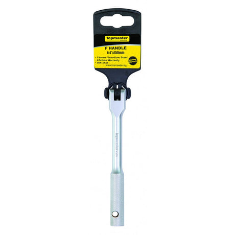 TOP MASTER PRO Maner flexibil 1/4" x 6" CR - V TMP Material: otel crom - vanadiu de inalta calitate Cap detasabil pentru operare in locuri greu accesibile Standard: DIN3121 Top Master Pro - scule electrice si unelte profesionale - BricoMart