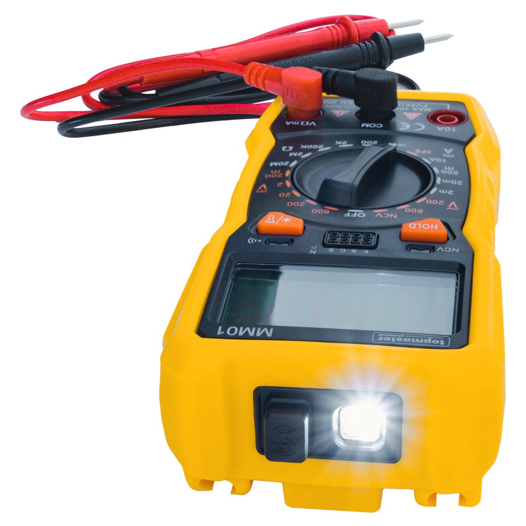 TOP MASTER PRO Multimetru MM01 TMP Multifuncționalitate: Permite măsurarea tensiunii AC și DC, curentului, rezistenței, capacității și verificarea diodei. Top Master Pro - scule electrice si unelte profesionale - BricoMart