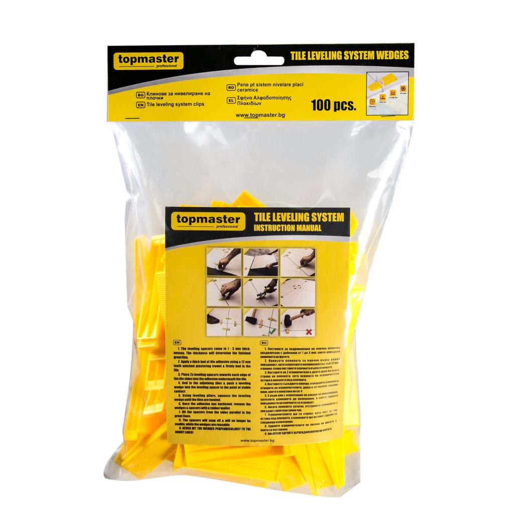 TOP MASTER PRO Pene pentru sistem nivelare al placilor ceramice 100 buc. Top Master Pro - scule electrice si unelte profesionale - BricoMart