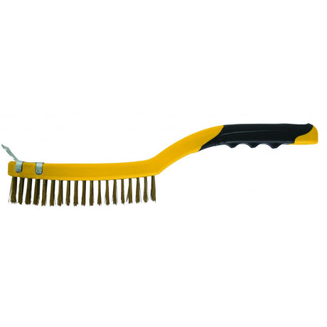 TOP MASTER PRO Perie sarma maner bi - material cu razuitor 3x19 alama TMP Dispunere radiala a fasciculelor Maner ergonomic in doua straturi Top Master Pro - scule electrice si unelte profesionale - BricoMart