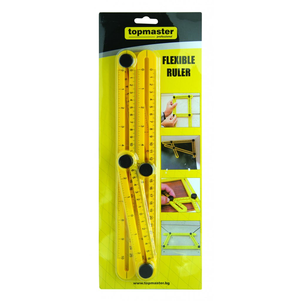 TOP MASTER PRO Rigla 4 segmente TMP Sablon copiere unghiuri Corp din plastic Top Master Pro - scule electrice si unelte profesionale - BricoMart