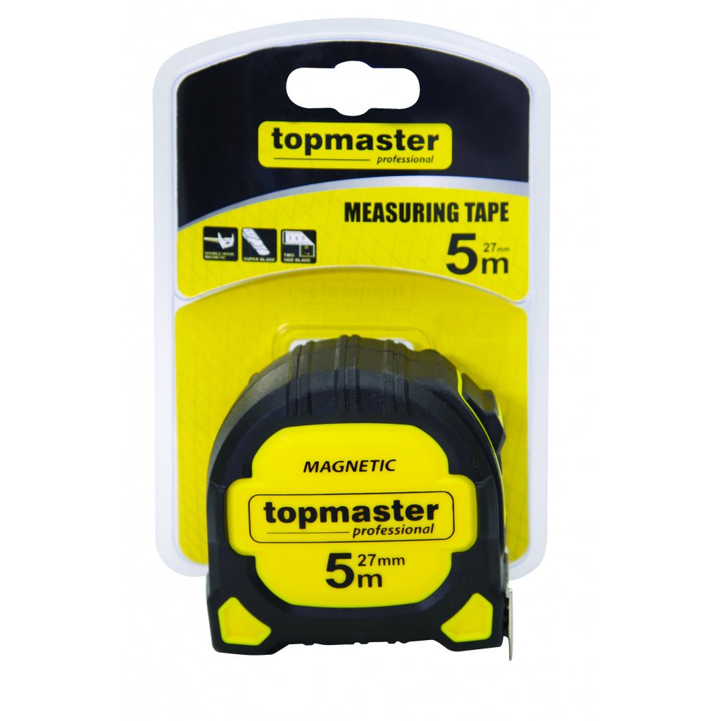 TOP MASTER PRO Ruleta 3rd Generation 5m x 27mm TMP Design comod si ergonomic Banda printata pe ambele parti Acoperire banda: Extrudare Top Master Pro - scule electrice si unelte profesionale - BricoMart