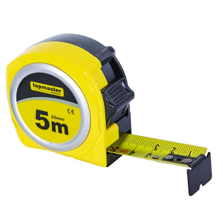 TOP MASTER PRO Ruleta compacta 5mx25mm TMP Posibilitate masurare pe partea din spate a benzii Carcasa antisoc ABC Top Master Pro - scule electrice si unelte profesionale - BricoMart
