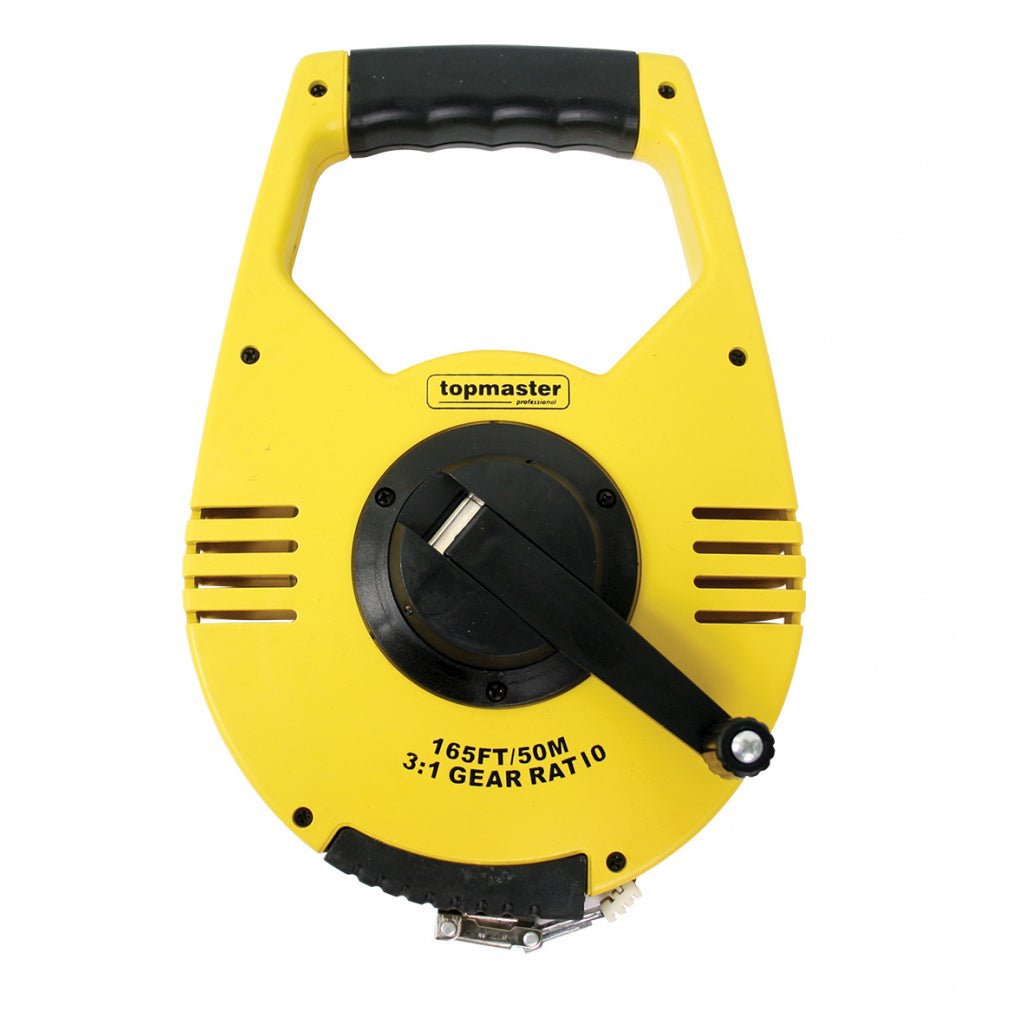 TOP MASTER PRO Ruleta de masurat - metalica 3:1 50m TMP Banda fabricata din otel de inalta calitate Cu angrenaj 3:1 pentru infasurare rapida Top Master Pro - scule electrice si unelte profesionale - BricoMart