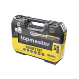 TOP MASTER PRO Set 108 tubulare ¼ si ½ CR - V entry level TMP Material: otel crom - vanadiu de inalta calitate 50BV30. Cu acoperire anticoroziune Top Master Pro - scule electrice si unelte profesionale - BricoMart