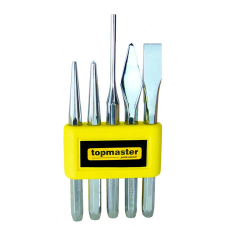 TOP MASTER PRO Set 5 dalti si punctatoare TMP Material: otel crom - vanadiu de inalta calitate Top Master Pro - scule electrice si unelte profesionale - BricoMart