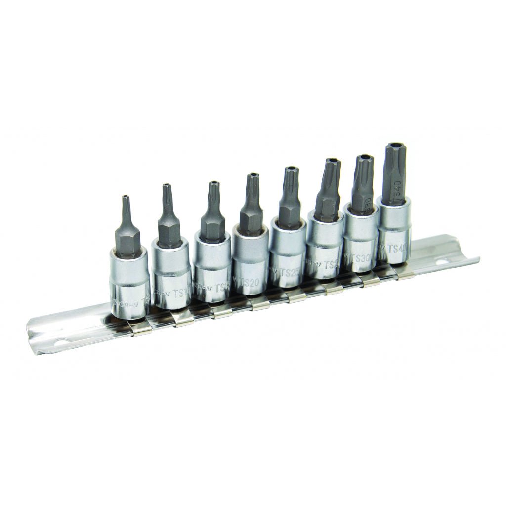 TOP MASTER PRO Set 8 biti Torx 1/4' TS8 - 40 TMP Material:otel crom - vanadiu cu rezistenta crescuta la uzura Prindere patrat 1/4 " Top Master Pro - scule electrice si unelte profesionale - BricoMart