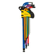 TOP MASTER PRO Set 9 chei imbus 1.5 - 10mm cu bila extra lungi COLOR TMP Material: otel crom - vanadiu de inalta calitate Unghi de lucru de pana la 25 °, pentru operare in locuri greu accesibile Top Master Pro - scule electrice si unelte profesionale - BricoMart