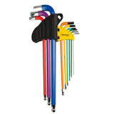 TOP MASTER PRO Set 9 chei imbus 1.5 - 10mm cu bila extra lungi COLOR TMP Material: otel crom - vanadiu de inalta calitate Unghi de lucru de pana la 25 °, pentru operare in locuri greu accesibile Top Master Pro - scule electrice si unelte profesionale - BricoMart