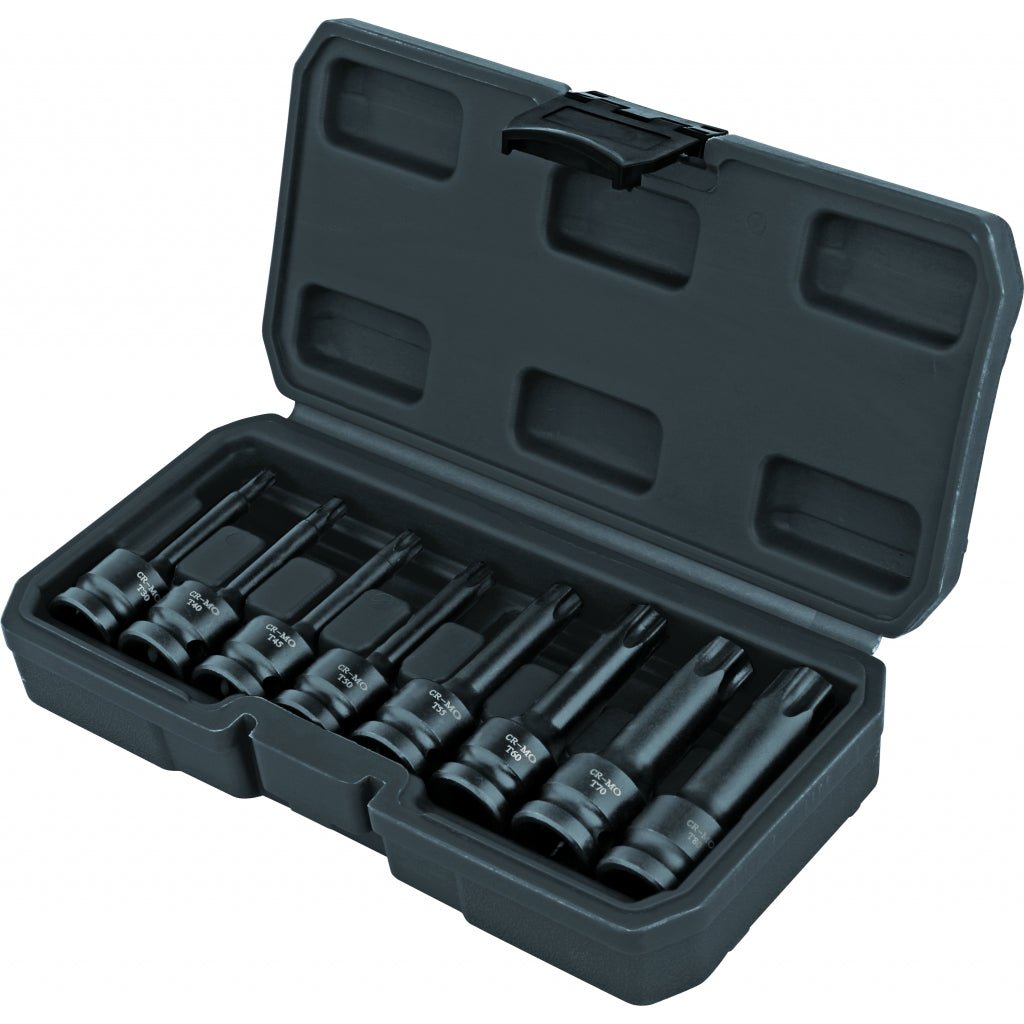 TOP MASTER PRO Set biti de impact 8 pcs CR - Mo TMP Material:otel crom molibden Tubulare de impact Prindere 1/2 " Top Master Pro - scule electrice si unelte profesionale - BricoMart
