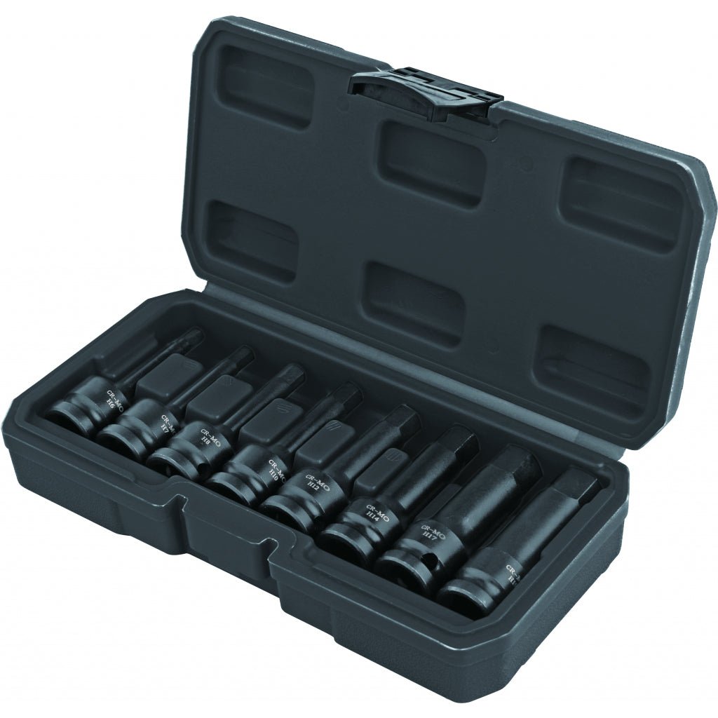 TOP MASTER PRO Set biti de impact 8PCS H6;H7;H8;H10;H12;H14;H17;H19 TMP Material:otel crom molibden Tubulare de impact Prindere 1/2 " Top Master Pro - scule electrice si unelte profesionale - BricoMart