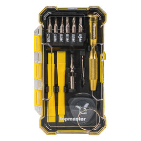 TOP MASTER PRO Set de biți de precizie, 19 buc. Fabricarea precisă a fiecărui element din set garantează acuratețe și siguranță atunci când se lucrează cu piese mici și Top Master Pro - scule electrice si unelte profesionale - BricoMart