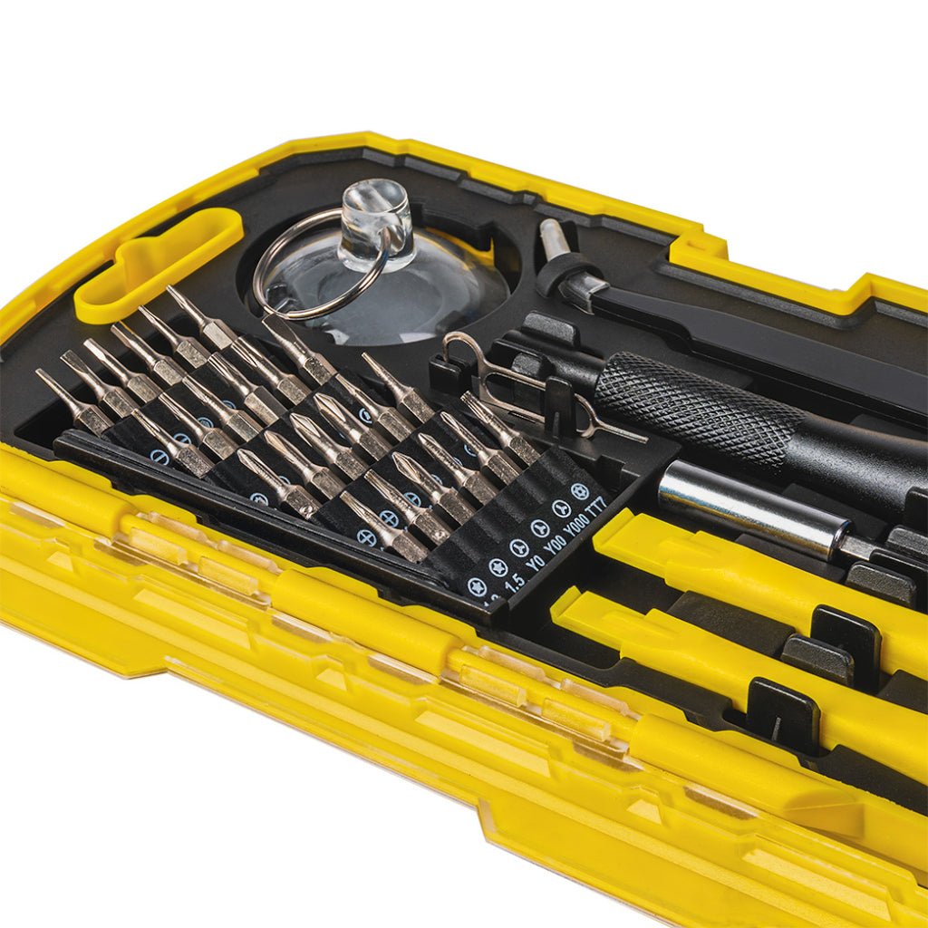TOP MASTER PRO Set de biți de precizie, 32 buc. Setul include o mare varietate de biți care acoperă cele mai comune tipuri de șuruburi folosite în dispozitivele electro Top Master Pro - scule electrice si unelte profesionale - BricoMart