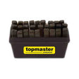 TOP MASTER PRO Set poansoane litere, crom 1,5mm - 12,5mm 27pcs TMP Piese metalice calite Cutie de depozitare Top Master Pro - scule electrice si unelte profesionale - BricoMart