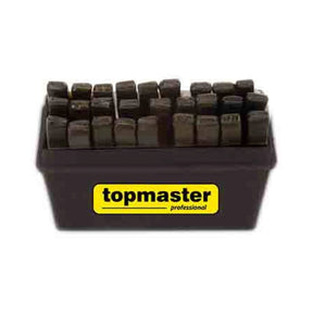 TOP MASTER PRO Set poansoane litere, crom 1,5mm - 12,5mm 27pcs TMP Piese metalice calite Cutie de depozitare Top Master Pro - scule electrice si unelte profesionale - BricoMart