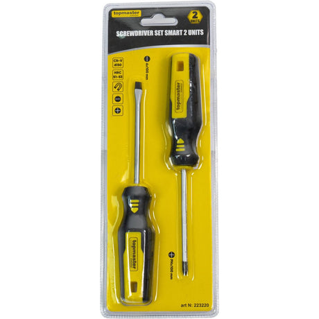 TOP MASTER PRO Set surubelnite SMART PH2, SL5, 2buc Două șurubelnițe cu diferite tipuri de vârf Setul este ideal pentru efectuarea diferitelor tipuri de lucrări de asamblar Top Master Pro - scule electrice si unelte profesionale - BricoMart