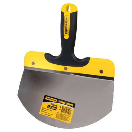 TOP MASTER PRO Spaclu INOX 203MM pentru galeata Mistria este realizată din oțel inoxidabil, iar lama este îndoită și tăiată cu precizie pentru a se potrivi oricărei găl Top Master Pro - scule electrice si unelte profesionale - BricoMart