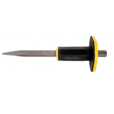 TOP MASTER PRO Spit cu protectie 18x300mm CR - V TMP Maner 2 straturi ergoniomic with guard Material: otel crom - vanadiu de inalta calitate Top Master Pro - scule electrice si unelte profesionale - BricoMart
