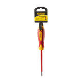 TOP MASTER PRO Surubelnita dreapta izolata 1000V 3.0x100mm CR-V TMP Șurubelniță izolată cu piesă de lucru din aliaj CR-V de înaltă calitate Mâner moale din două componente Izolează tensiun Top Master Pro - scule electrice si unelte profesionale - BricoMart