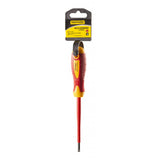 TOP MASTER PRO Surubelnita dreapta izolata 1000V 4.0x100mm CR - V TMP Șurubelniță izolată cu piesă de lucru din aliaj CR - V de înaltă calitate Mâner moale din două componente Izolează tensiun Top Master Pro - scule electrice si unelte profesionale - BricoMart