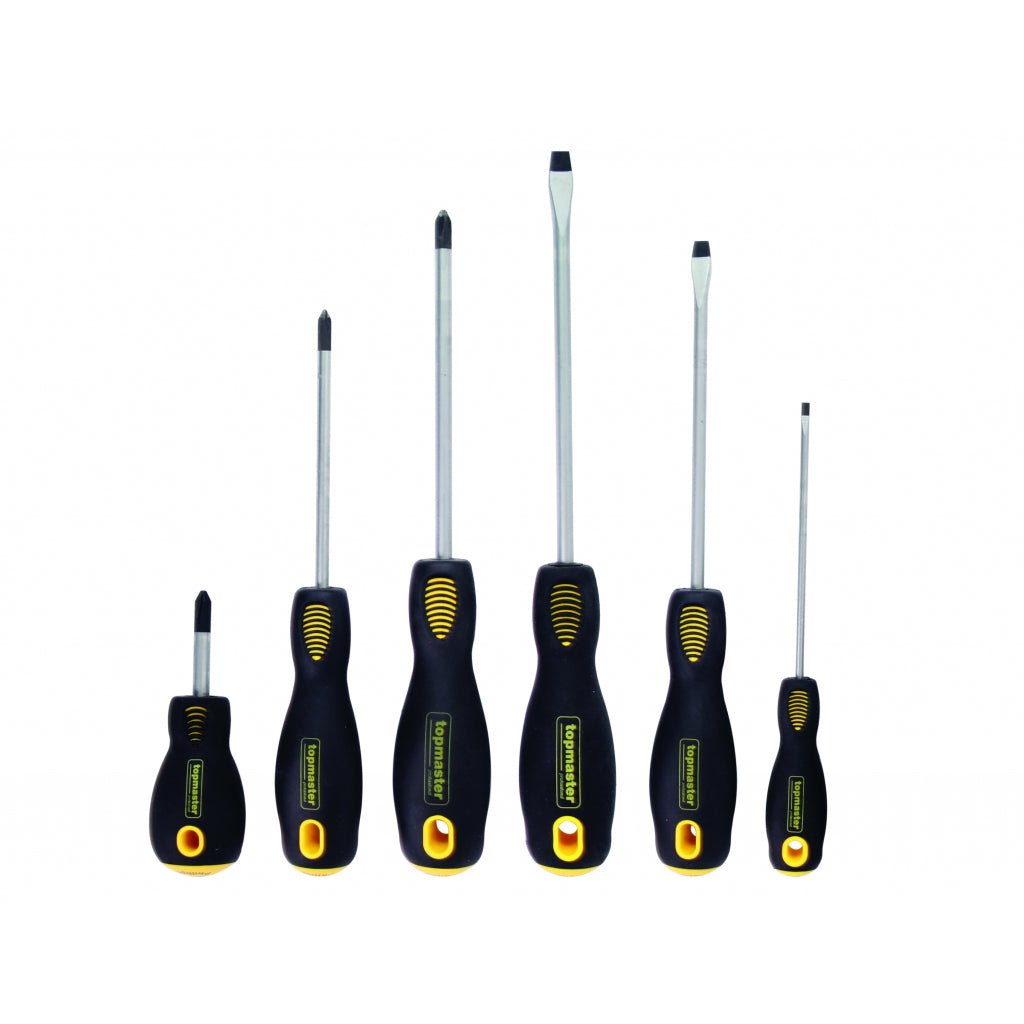 TOP MASTER PRO Surubelnite set 6pcs SVCM TMP Maner 2 straturi ergoniomic Varf magnetizat Top Master Pro - scule electrice si unelte profesionale - BricoMart