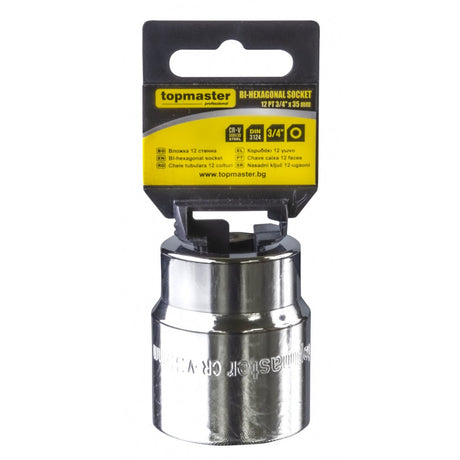 TOP MASTER PRO Tubulara 12PT 3/4" x 22mm TMP Material: otel crom - vanadiu de inalta calitate 50BV30. Cu acoperire anticoroziune Top Master Pro - scule electrice si unelte profesionale - BricoMart