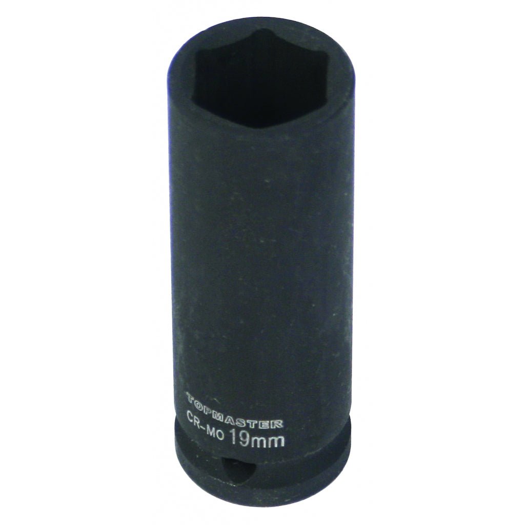 TOP MASTER PRO Tubulara adanca de impact 1/2" x 18 mm TMP Material: otel calit crom - molibden de inalta calitate Potrivit pentru chei de impact pneumatice Standard - DIN3121 Top Master Pro - scule electrice si unelte profesionale - BricoMart