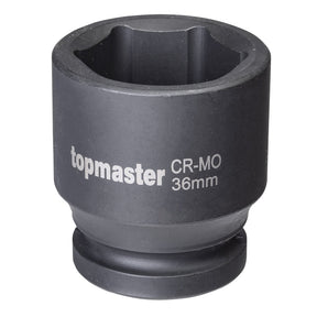 TOP MASTER PRO Tubulara de impact 6PT 3/4" x 36mm TMP Material: otel calit crom - molibden de inalta calitate Potrivit pentru chei de impact pneumatice Calita, acoperire oxid n Top Master Pro - scule electrice si unelte profesionale - BricoMart